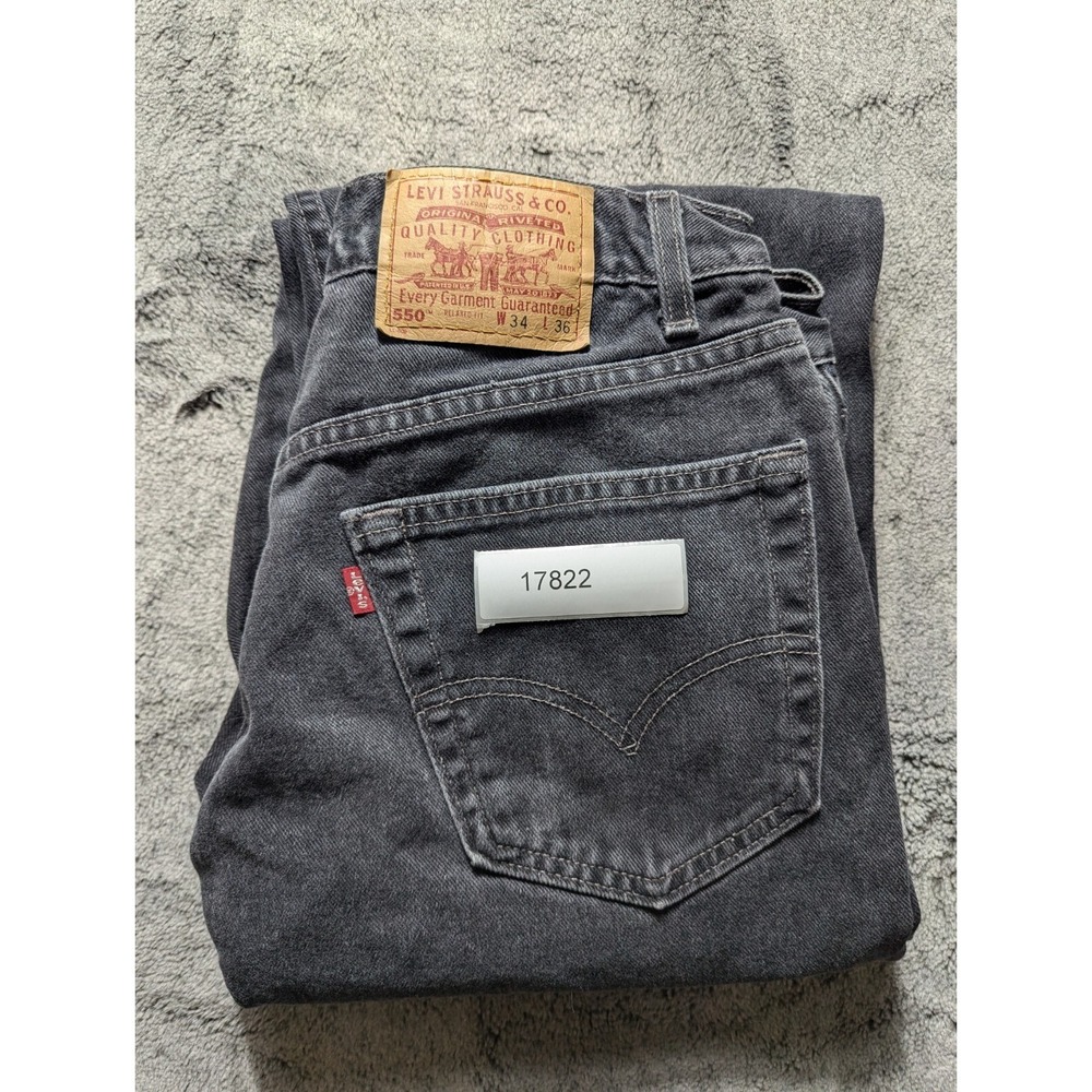Vintage Levi's 550 Relaxed Fit Jeans Men's Size 34x36 Black Made In USA - Picture 14 of 14
